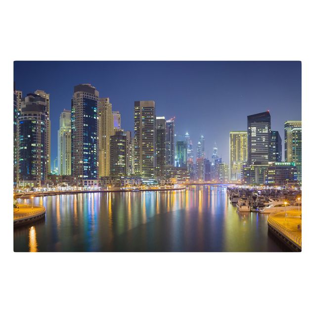 Obrazy do salonu Nocna panorama Dubaju