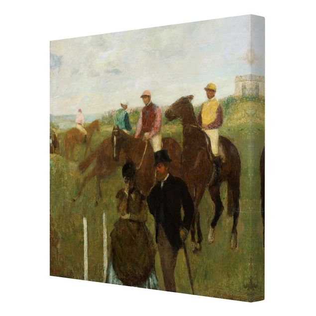 Obraz na płótnie konie Edgar Degas - Dżokeje na torze wyścigowym