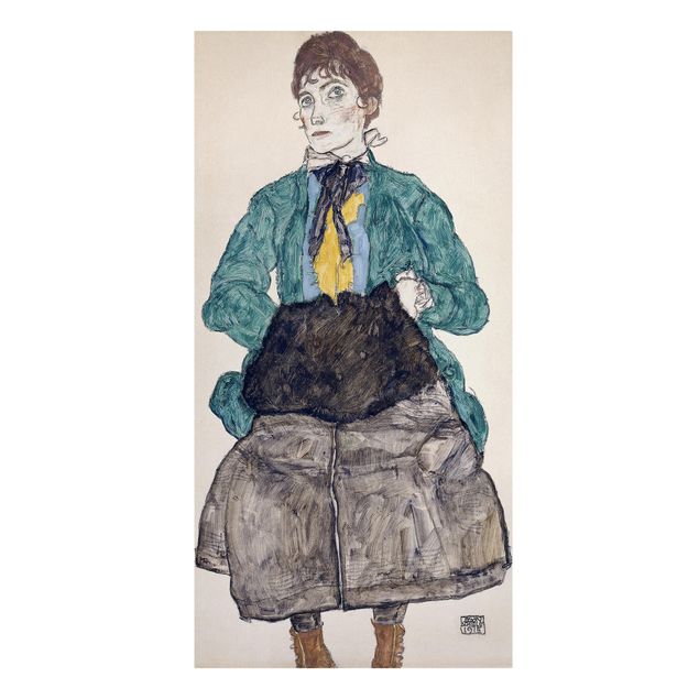 Obrazy portret Egon Schiele - Kobieta w zielonej bluzce