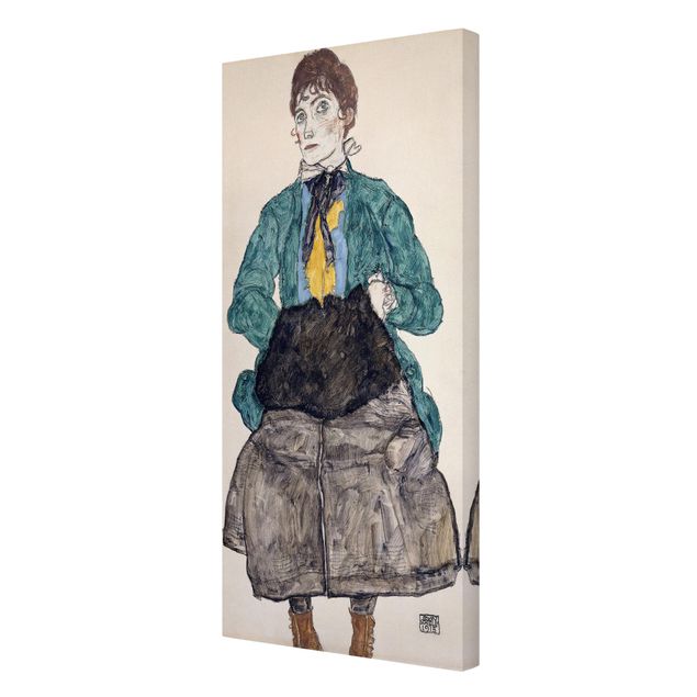 Obraz turkusowy Egon Schiele - Kobieta w zielonej bluzce