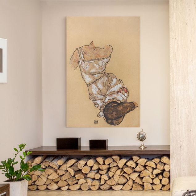 Obrazy do salonu nowoczesne Egon Schiele - Kobiecy tors w bieliźnie