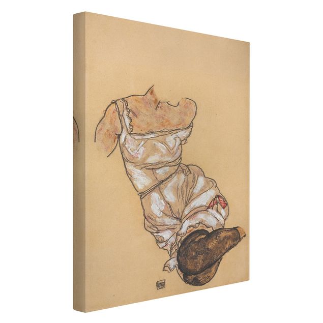 Nowoczesne obrazy Egon Schiele - Kobiecy tors w bieliźnie
