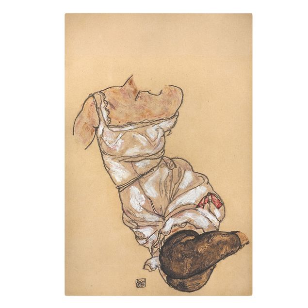 Obrazy portret Egon Schiele - Kobiecy tors w bieliźnie