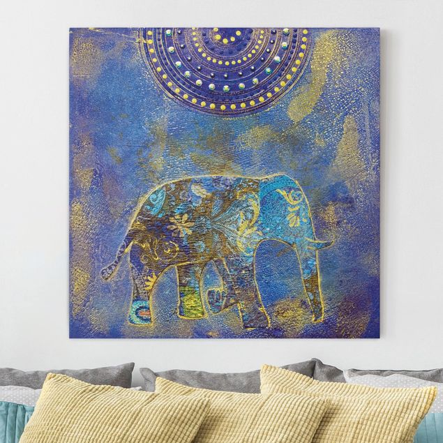 Obrazy do salonu nowoczesne Słonie w Marrakeszu