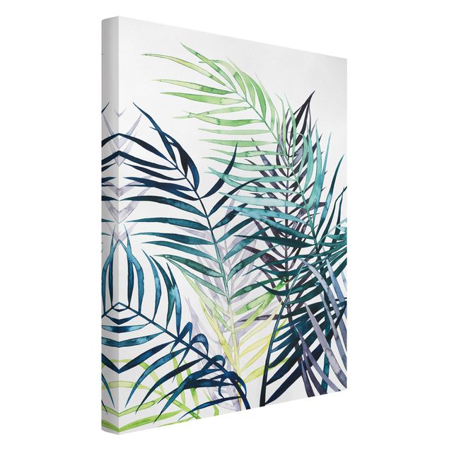Zielony obraz Egzotyczne liście - drzewo palmowe