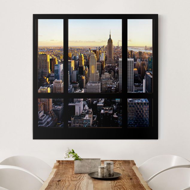 Obrazy na płótnie Ameryka Wieczorny widok z okna na Nowy Jork