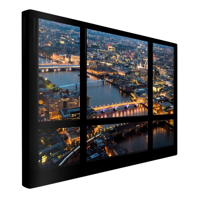 Obrazy Londyn Widok z okna na panoramę Londynu z mostami