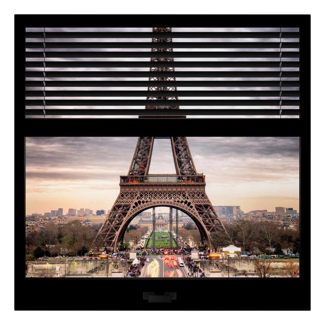 Obrazy na płótnie Paryż Zasłony widokowe na okno - Wieża Eiffla Paryż