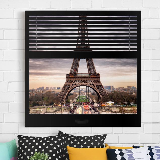 Dekoracja do kuchni Zasłony widokowe na okno - Wieża Eiffla Paryż