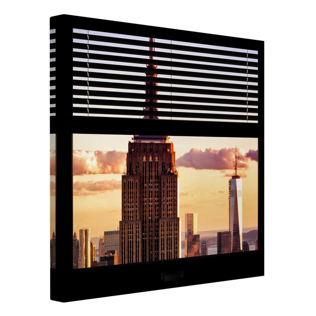 Obrazy nowoczesny Zasłony widokowe na okna - Empire State Building Nowy Jork