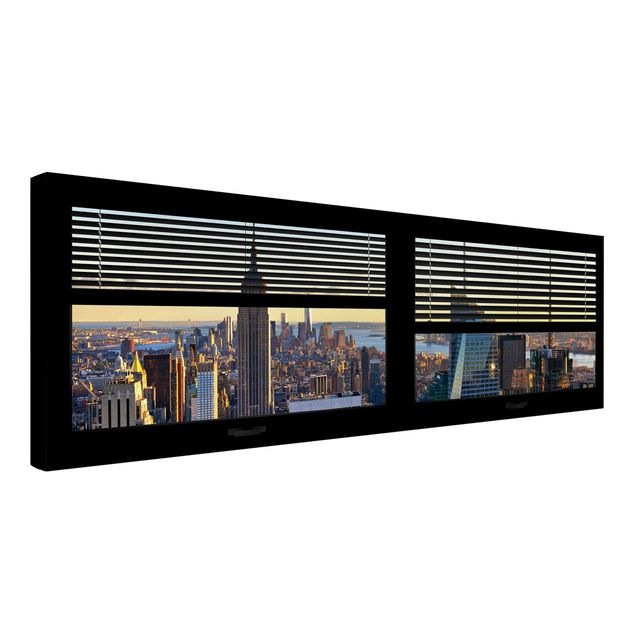 Obrazy nowoczesny Żaluzje widokowe na okna - Manhattan Evening Mood