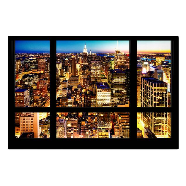 Obrazy Nowy Jork Widok z okna na Nowy Jork nocą
