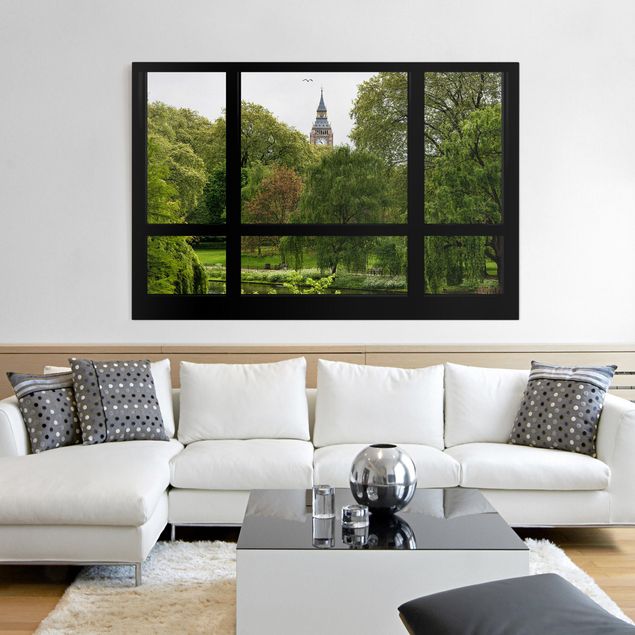 Obrazy do salonu nowoczesne Widok z okna na park St. James na Big Bena