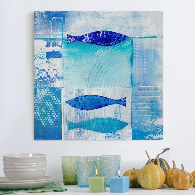 Dekoracja do kuchni Ryby w błękicie