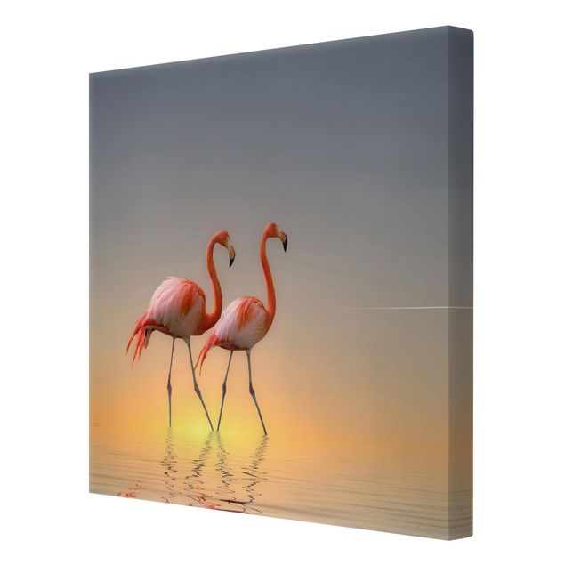 Obrazy na płótnie ptaki Miłość flaminga