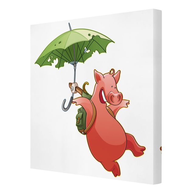 Obrazy drukowane na płótnie Latająca świnia z farmy
