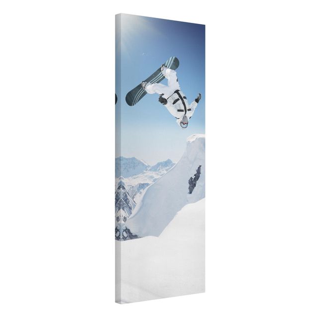 Obrazy na płótnie góra Latający snowboardzista