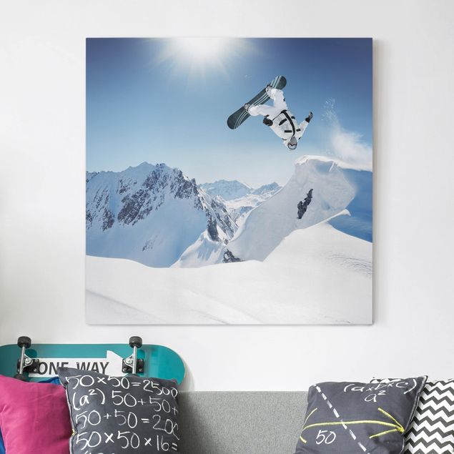 Obrazy nowoczesny Latający snowboardzista