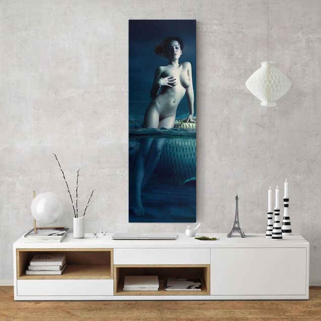 Obrazy nowoczesny Naga kobieta z rybą