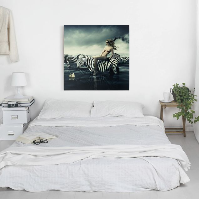 Obrazy nowoczesny Kobieta naga z zebrami