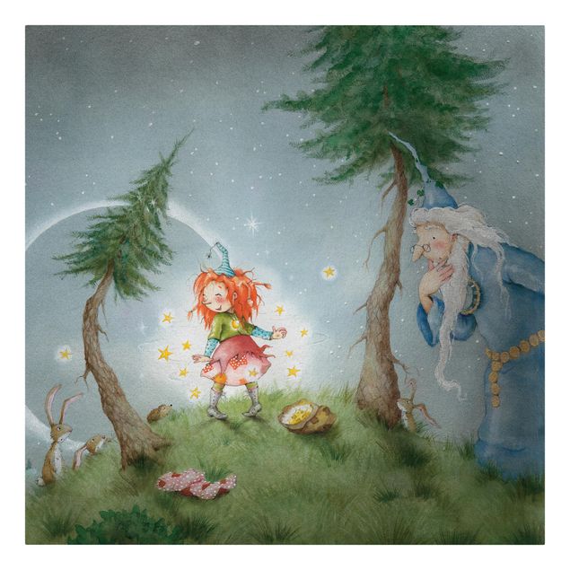 Obraz na płótnie Frida, mała leśna czarownica - Frida wypuszcza gwiazdy