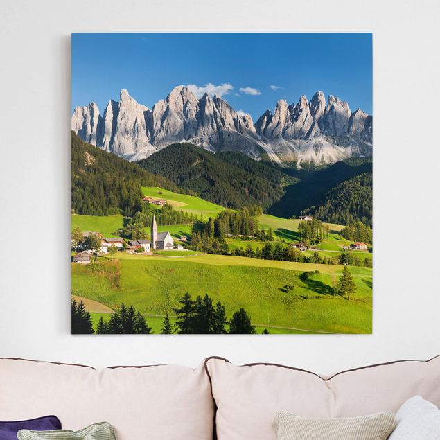 Obrazy do salonu Geislerspitzen w Południowym Tyrolu