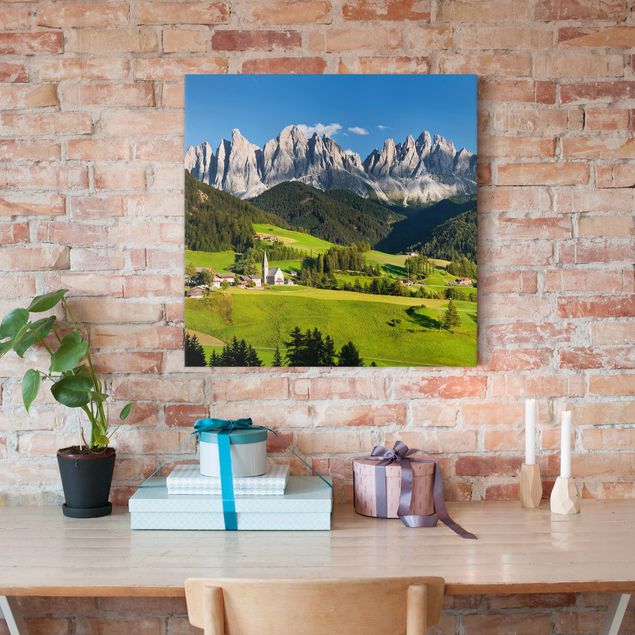 Obrazy nowoczesne Geislerspitzen w Południowym Tyrolu