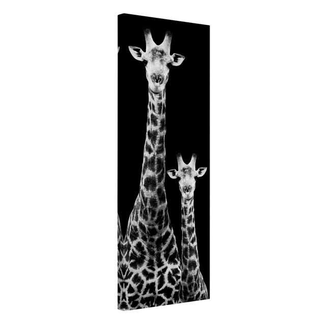 Obrazy do salonu nowoczesne Żyrafa Duo czarno-biały
