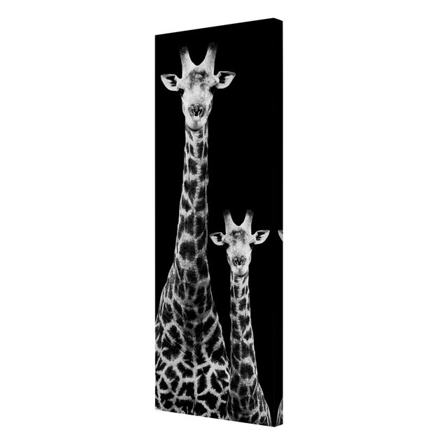 Zwierzęta obrazy Żyrafa Duo czarno-biały