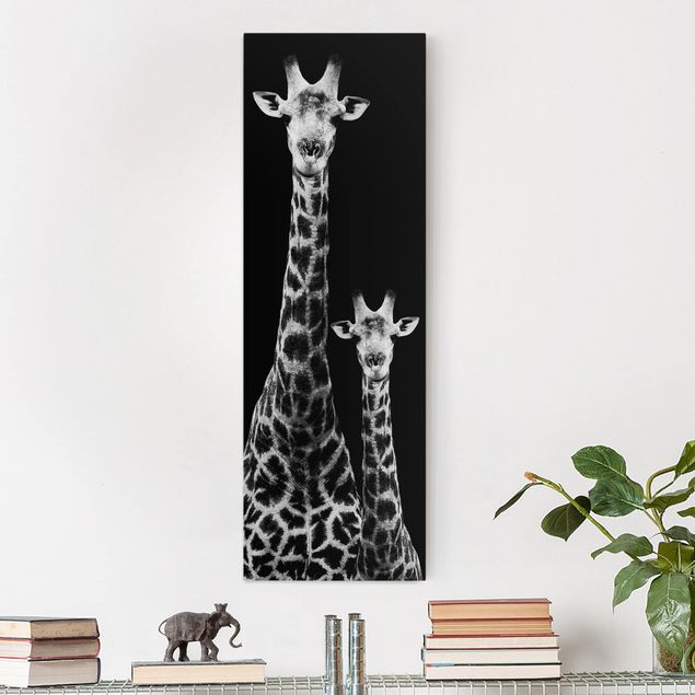 Obrazy afryka Żyrafa Duo czarno-biały