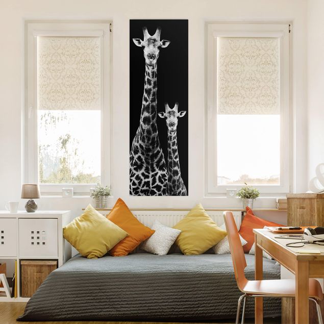 Czarno białe obrazki Żyrafa Duo czarno-biały