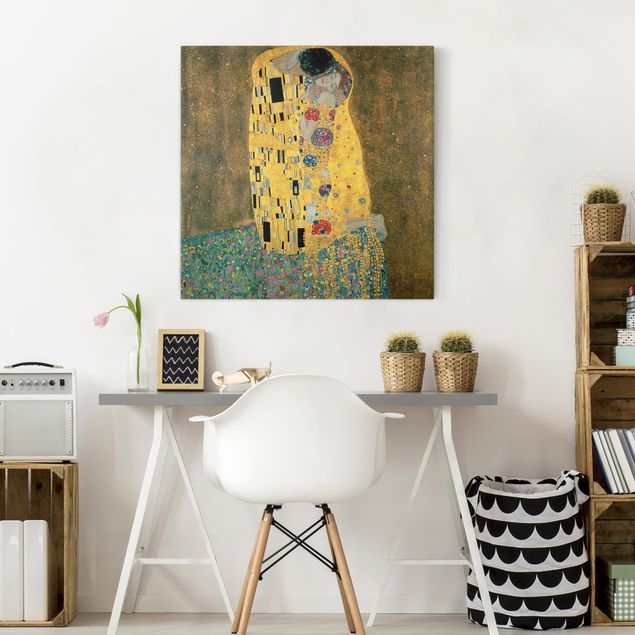 Obrazy do salonu nowoczesne Gustav Klimt - Pocałunek