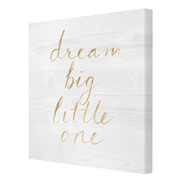 Obraz na płótnie - Ściana drewniana biała - Dream big