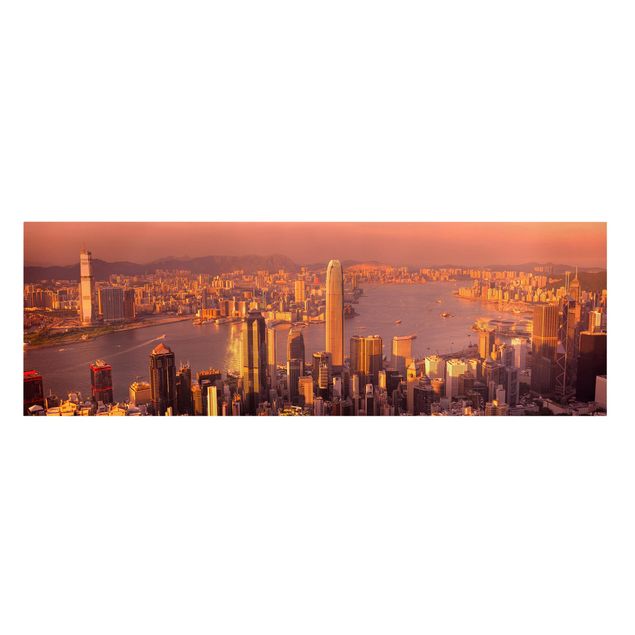 Obrazy nowoczesne Zachód słońca w Hongkongu