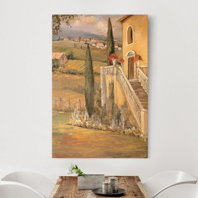 Obrazy na płótnie Włochy Krajobraz włoski - schody do domu