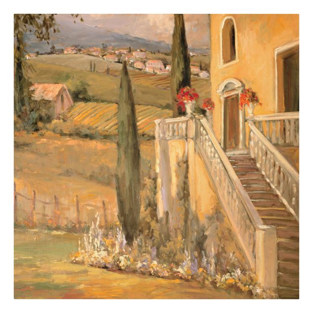 Obrazy na ścianę architektura Krajobraz włoski - schody do domu