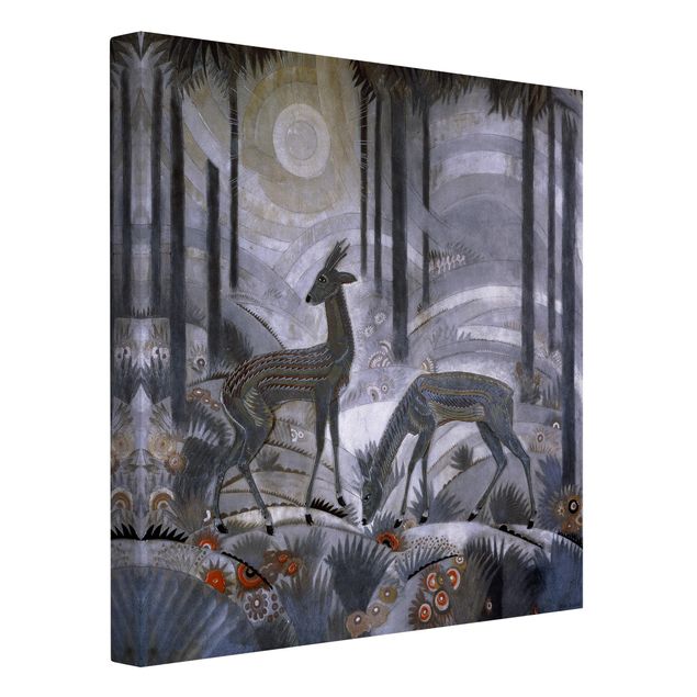 Obrazy ze zwierzętami Jean Dunand - Dwa jelenie w lesie