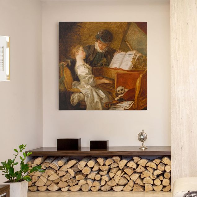Obrazy nowoczesne Jean Honoré Fragonard - Lekcja gry na fortepianie