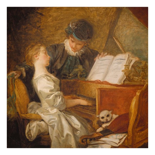 Obrazy artystów Jean Honoré Fragonard - Lekcja gry na fortepianie