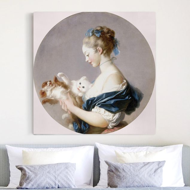 Obrazy do salonu Jean Honoré Fragonard - Dziewczyna z psem