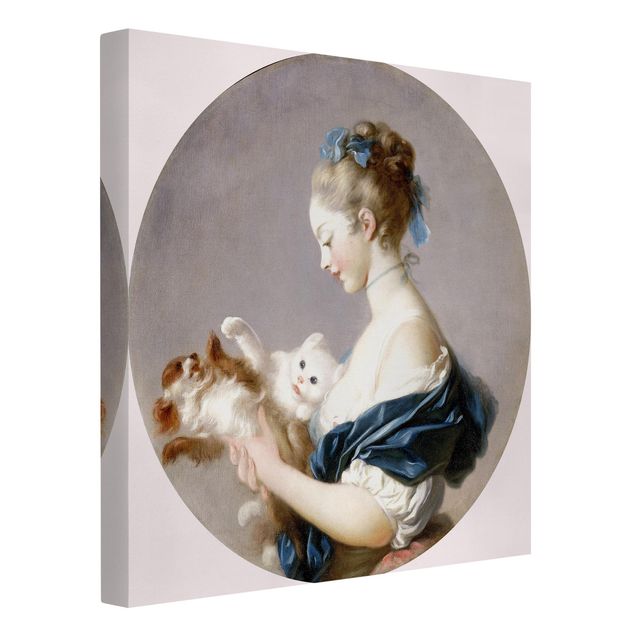 Obrazy koty Jean Honoré Fragonard - Dziewczyna z psem