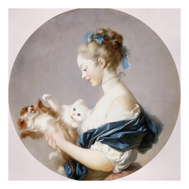 Obraz psa Jean Honoré Fragonard - Dziewczyna z psem