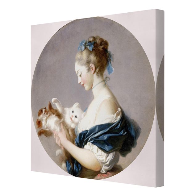Obrazy portret Jean Honoré Fragonard - Dziewczyna z psem