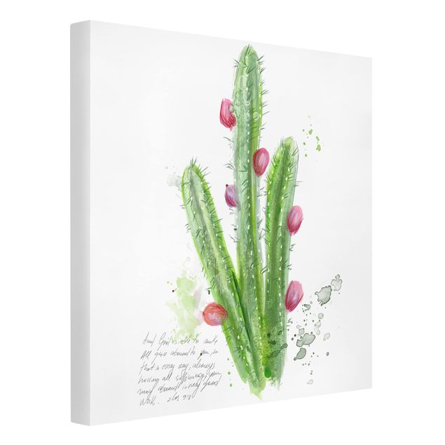 Obrazy nowoczesny Kaktus z wersetem biblijnym II