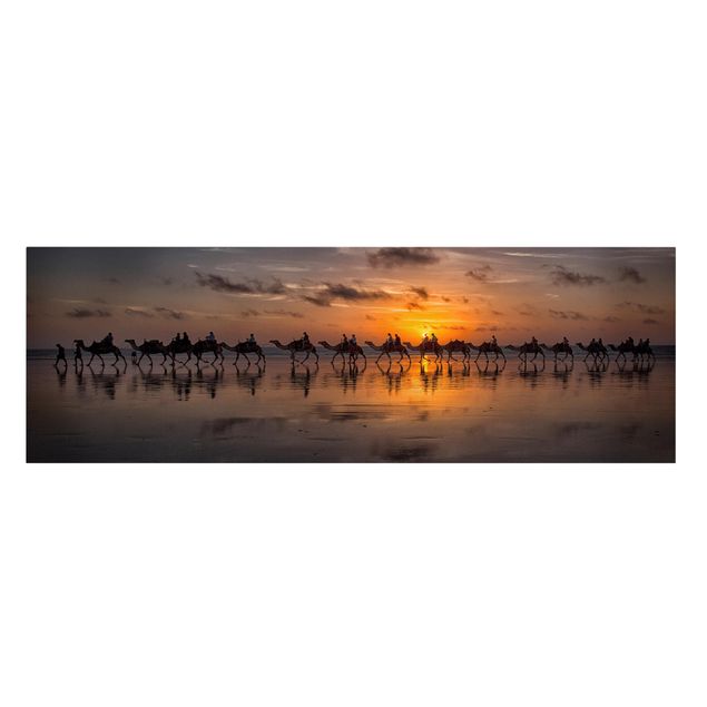 Obrazy na płótnie zachód słońca Safari karmelowe
