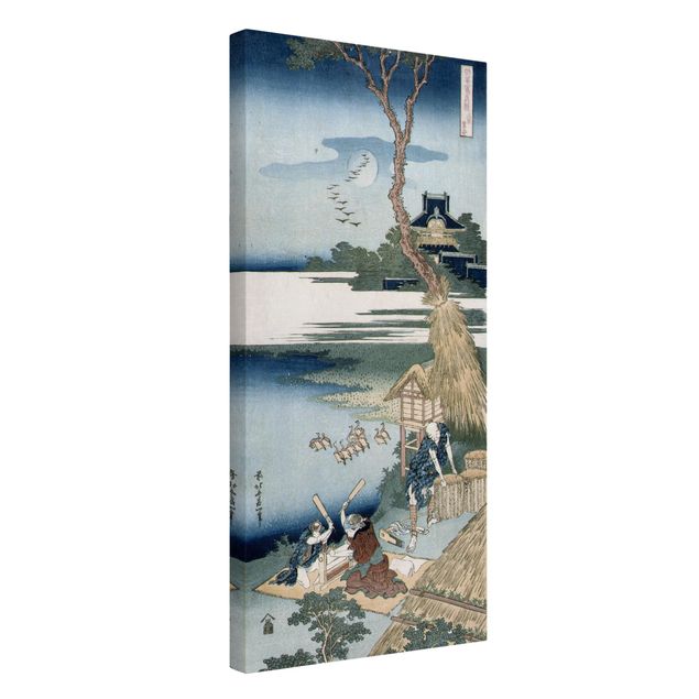 Obrazy na ścianę krajobrazy Katsushika Hokusai - Chłopska rodzina bijąca pranie