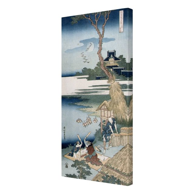 Obrazy na płótnie ptaki Katsushika Hokusai - Chłopska rodzina bijąca pranie