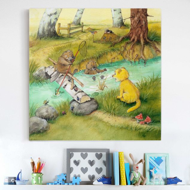 Obrazy nowoczesne Mały Tygrysek - Z bobrami