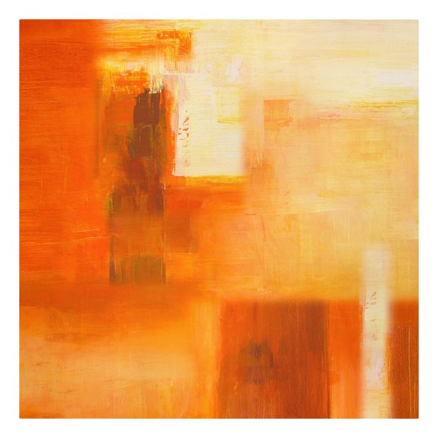 Obrazy na płótnie abstrakcja Kompozycja w kolorach pomarańczowym i brązowym 02