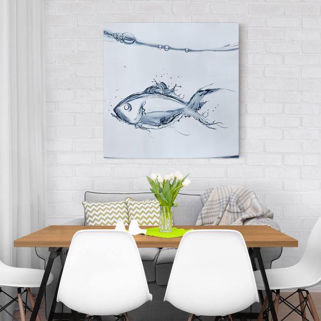 Obrazy nowoczesne Płynna srebrna ryba